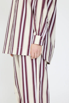 CHIARA HALF PLACKET STRIPED SHIRT