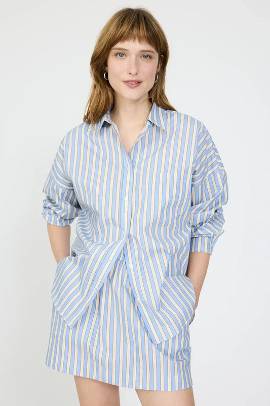 CHIARA LONG SLEEVE SHIRT- MULTI STRIPE