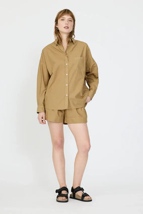 CHIARA CLASSIC LONG SLEEVE SHIRT- KHAKI