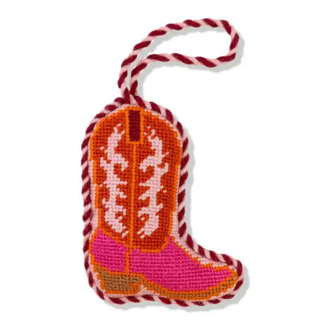 COWBOY BOOT NEEDLEPOINT ORNAMENT