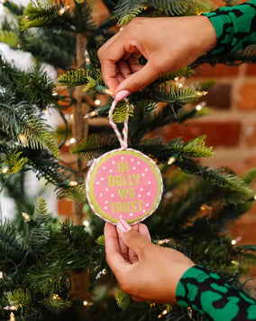 IN DOLLY WE TRUST NEEDLEPOINT ORNAMENT