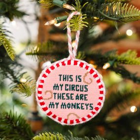 THIS IS MY CIRCUS NEEDLEPOINT ORNAMENT