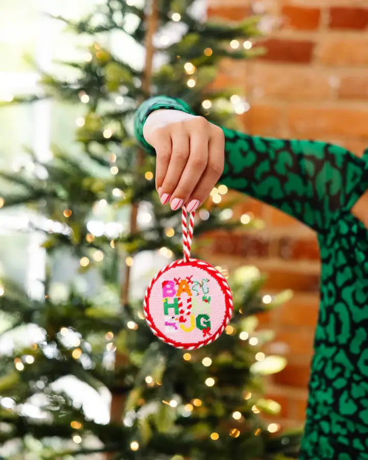 BAH HUMBUG NEEDLEPOINT ORNAMENT