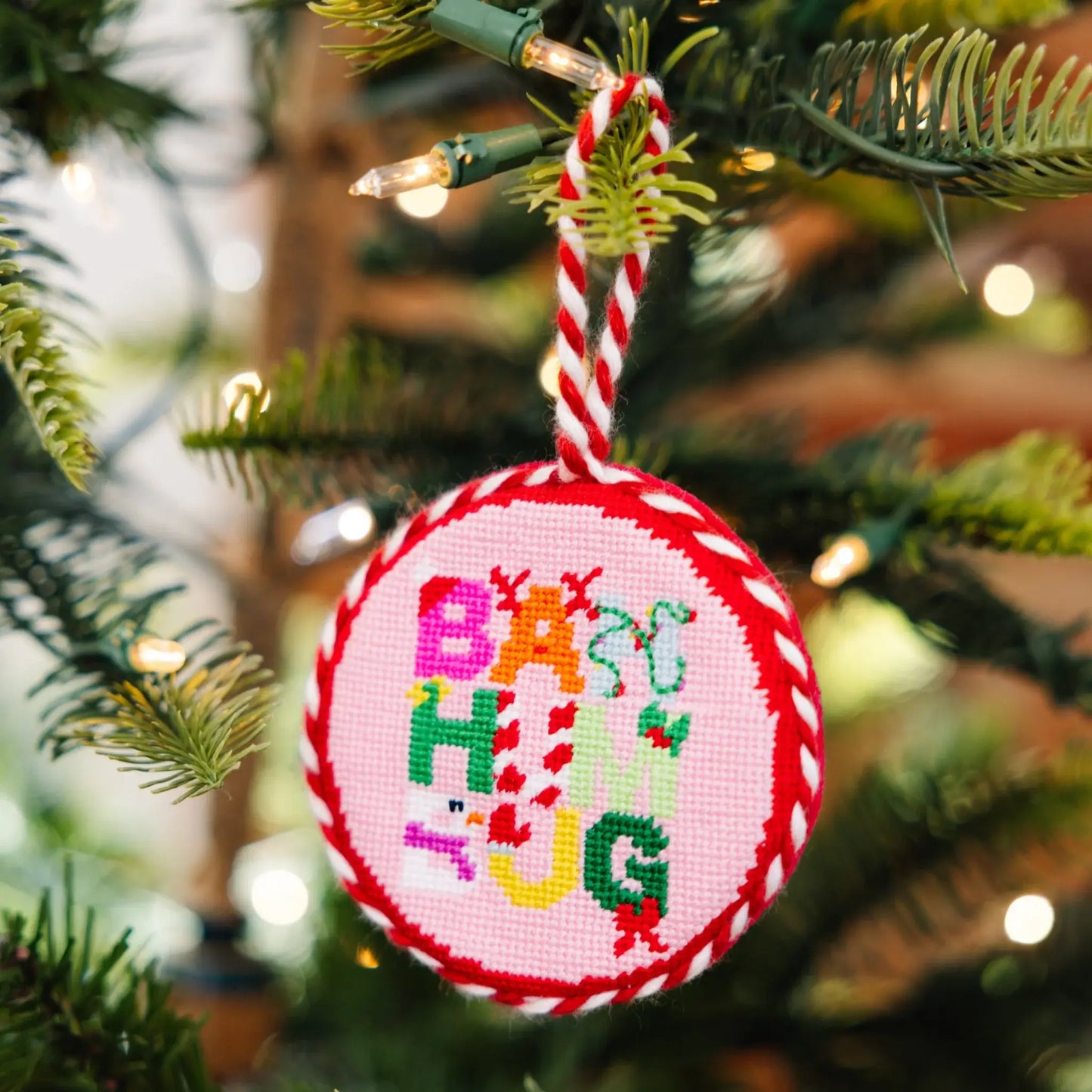 BAH HUMBUG NEEDLEPOINT ORNAMENT