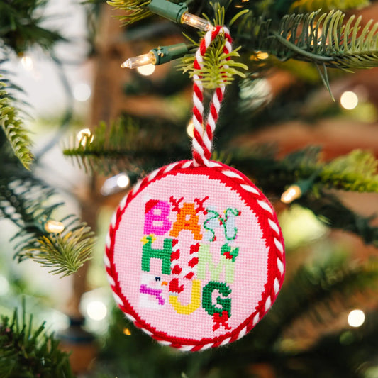 BAH HUMBUG NEEDLEPOINT ORNAMENT