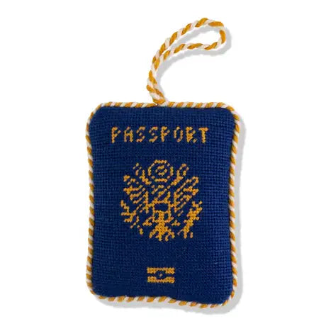 PASSPORT NEEDLEPOINT ORNAMENT