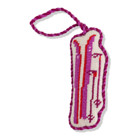 SKIIS NEEDLEPOINT ORNAMENT