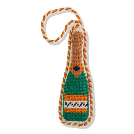 CHAMPAGNE NEEDLEPOINT ORNAMENT