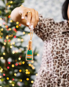 CHAMPAGNE NEEDLEPOINT ORNAMENT