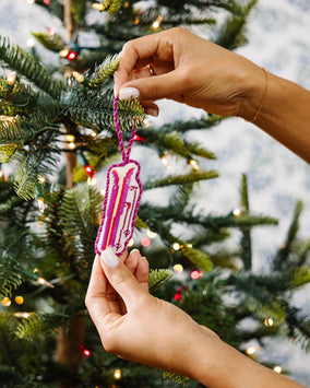 SKIIS NEEDLEPOINT ORNAMENT