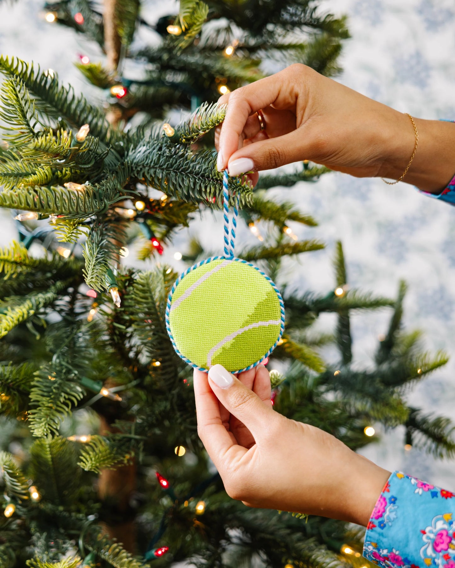 TENNIS BALL NEEDLEPOINT ORNAMENT