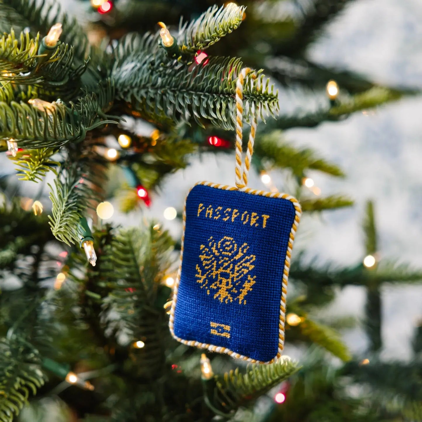 PASSPORT NEEDLEPOINT ORNAMENT