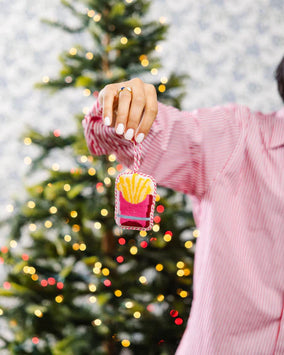 FRENCH FRY NEEDLEPOINT ORNAMENT