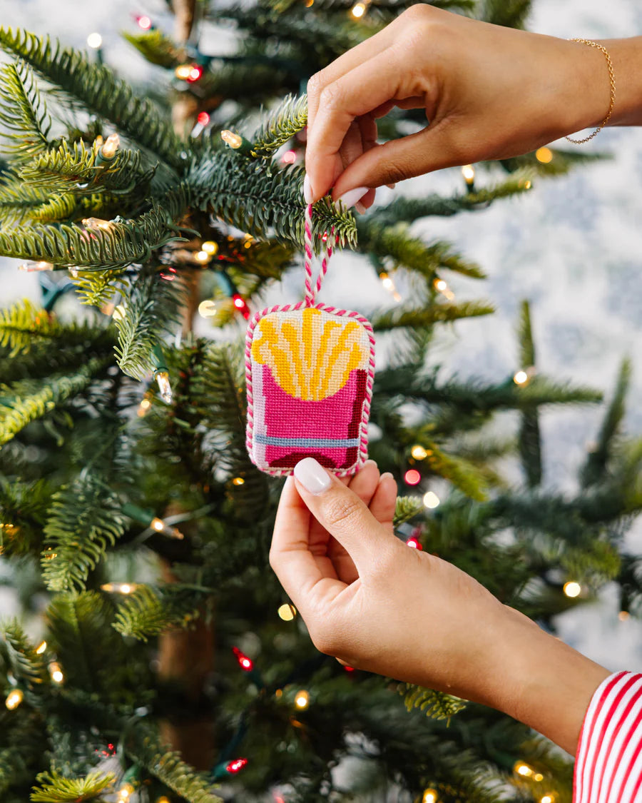 FRENCH FRY NEEDLEPOINT ORNAMENT
