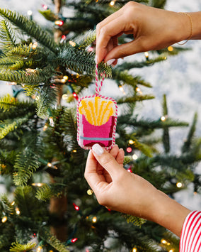FRENCH FRY NEEDLEPOINT ORNAMENT