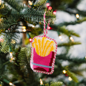 FRENCH FRY NEEDLEPOINT ORNAMENT