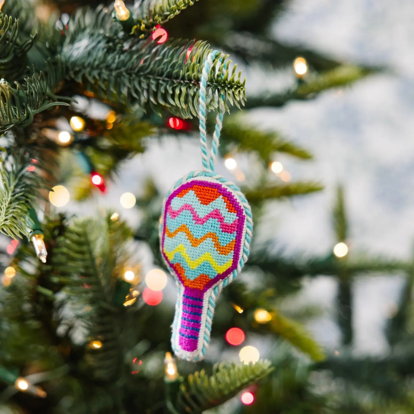 PICKLEBALL NEEDLEPOINT ORNAMENT