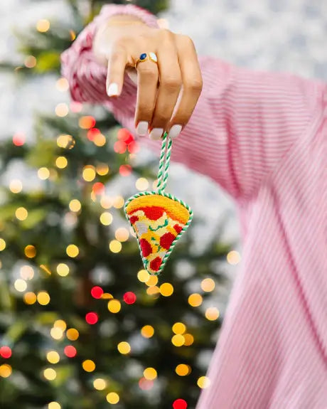 PIZZA SLICE NEEDLEPOINT ORNAMENT
