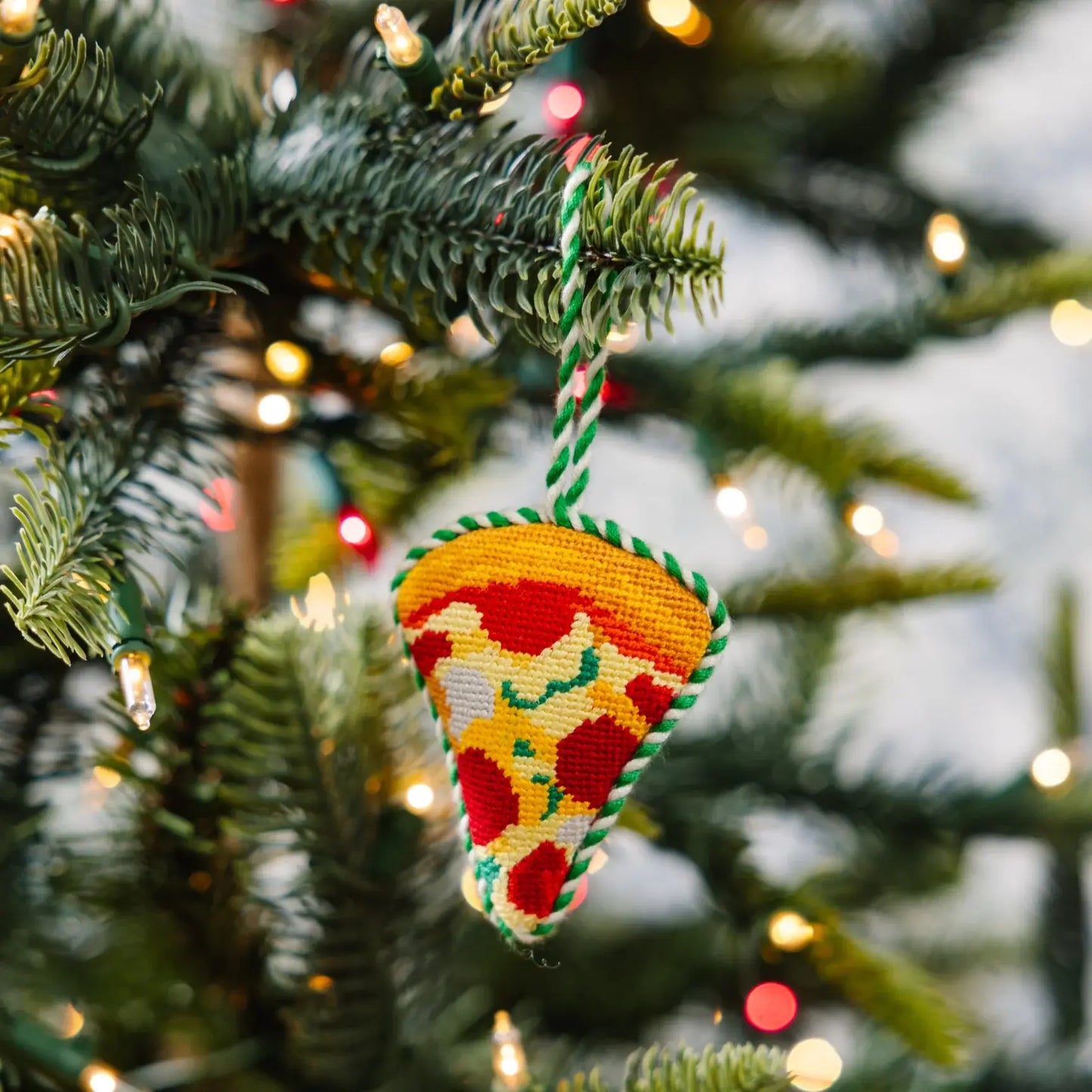 PIZZA SLICE NEEDLEPOINT ORNAMENT