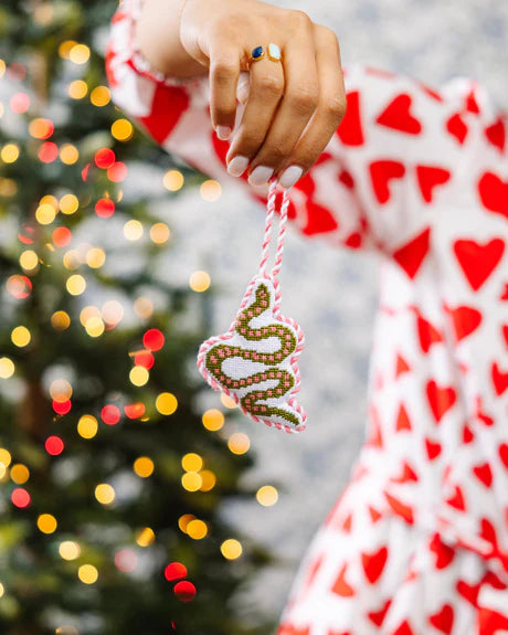 SNAKE NEEDLEPOINT ORNAMENT