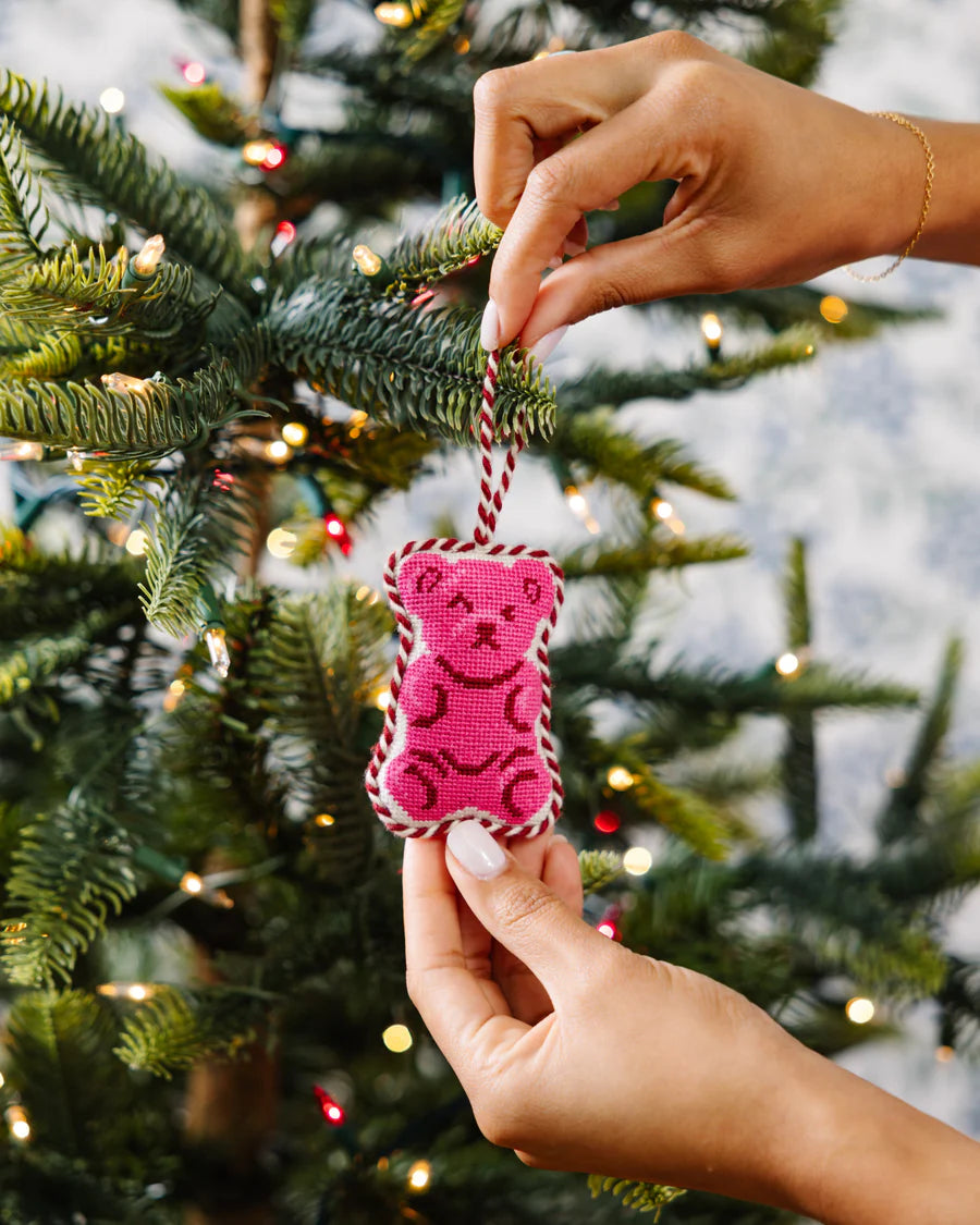 GUMMY BEAR NEEDLEPOINT ORNAMENT