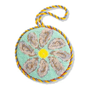 OYSTER NEEDLEPOINT ORNAMENT