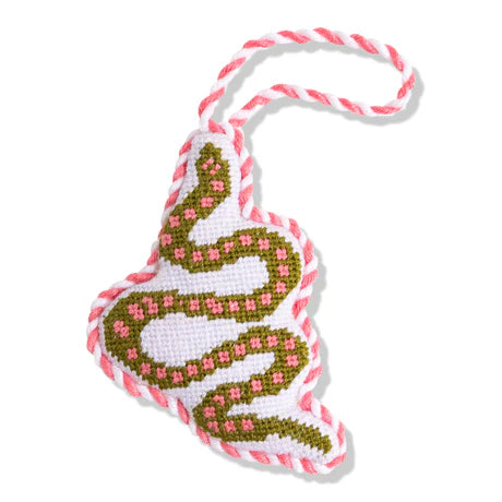 SNAKE NEEDLEPOINT ORNAMENT