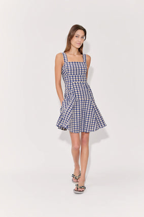 SKATER DRESS IN SEERSUCKER CHECK