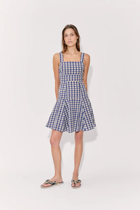 SKATER DRESS IN SEERSUCKER CHECK