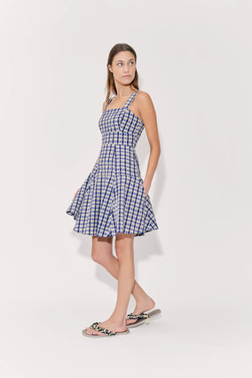 SKATER DRESS IN SEERSUCKER CHECK