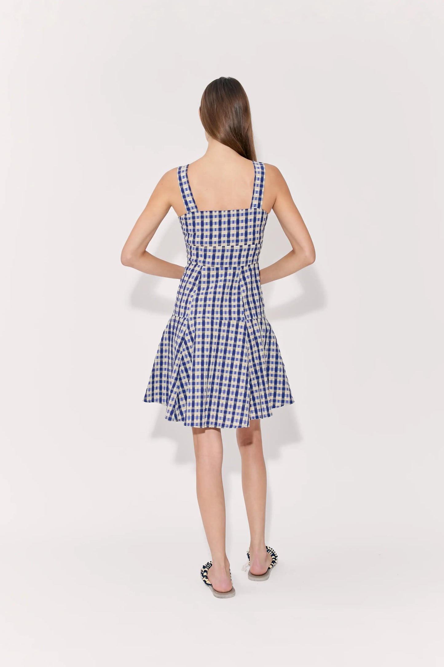 SKATER DRESS IN SEERSUCKER CHECK