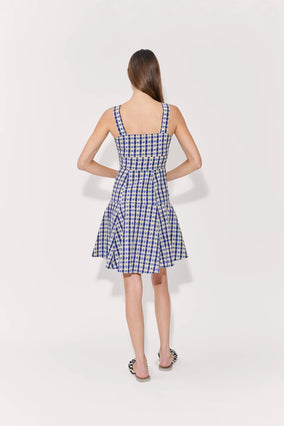 SKATER DRESS IN SEERSUCKER CHECK