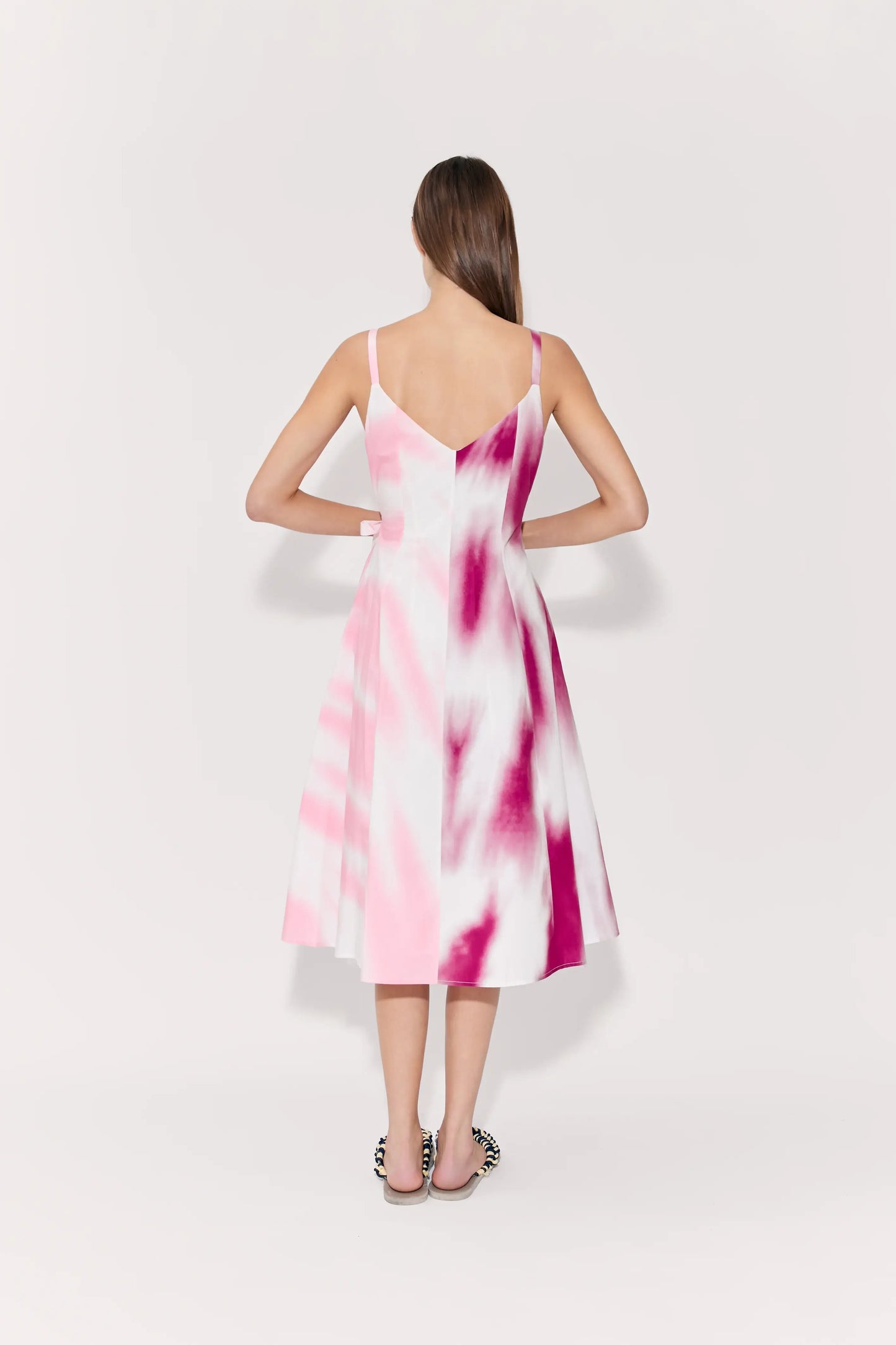 THAT'S A WRAP! DRESS IN TIE-DYE COTTON POPLIN