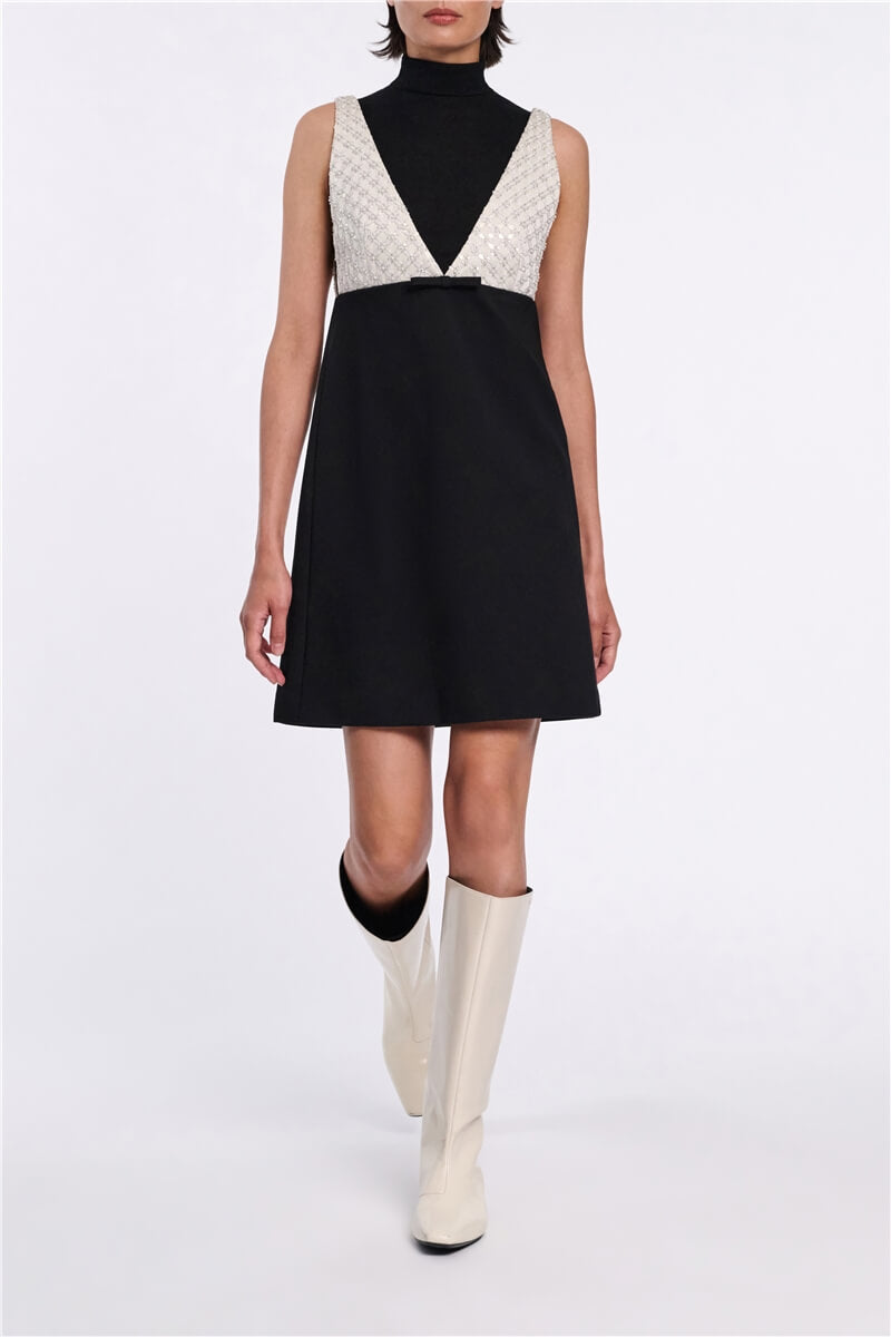 EMOTIONAL ESSENCE DRESS- BLACK/WHITE