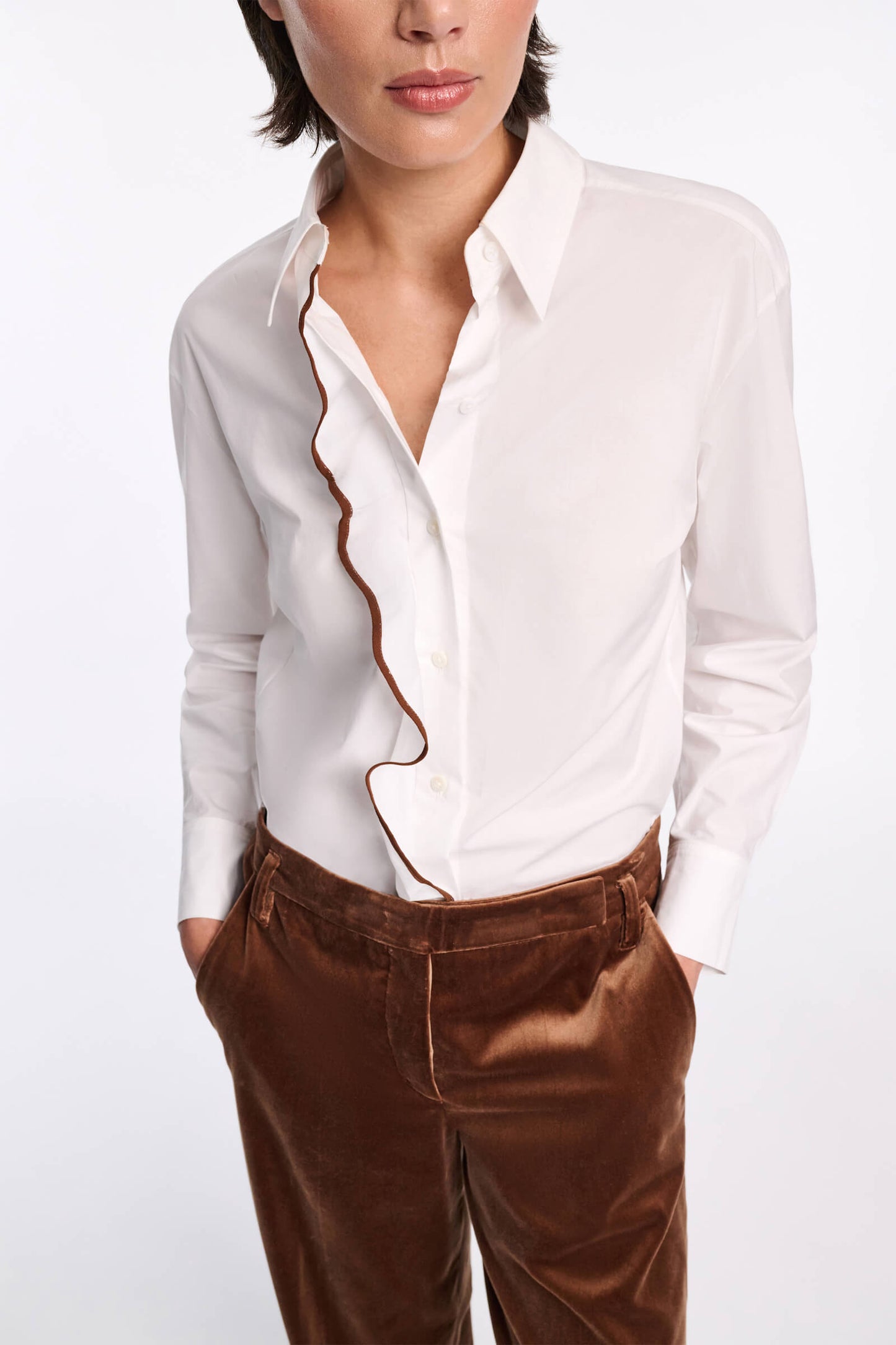 PURE POWER BLOUSE- WHITE/TERRA