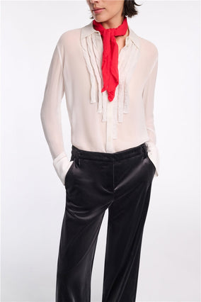 SHEER TWIST BLOUSE- WHITE