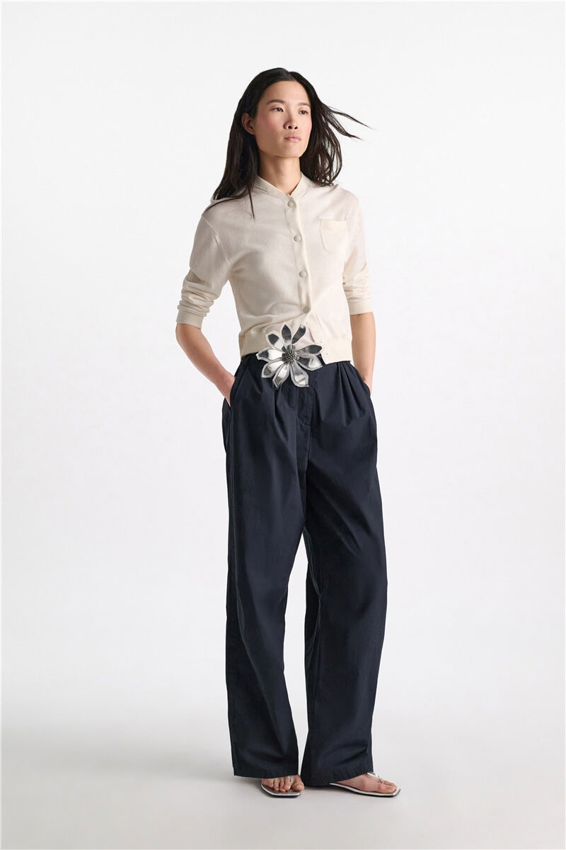 REFINED ESSENTIALS CARDIGAN- WHITE