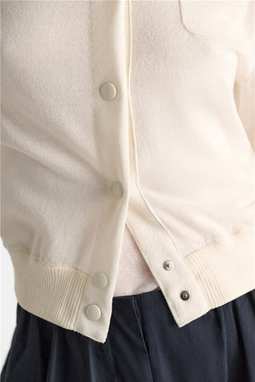 REFINED ESSENTIALS CARDIGAN- WHITE