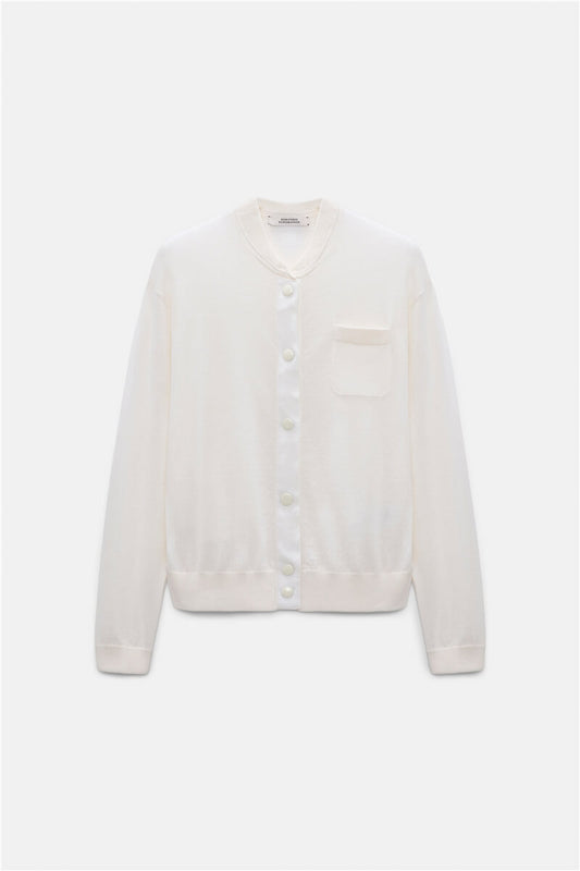 REFINED ESSENTIALS CARDIGAN- WHITE