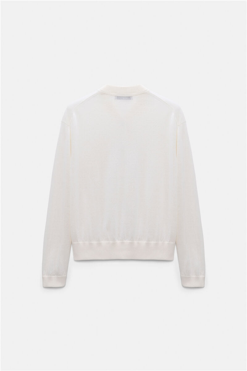 REFINED ESSENTIALS CARDIGAN- WHITE