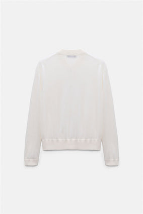 REFINED ESSENTIALS CARDIGAN- WHITE
