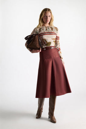 SPORTY ELEGANCE SKIRT- CINNAMON