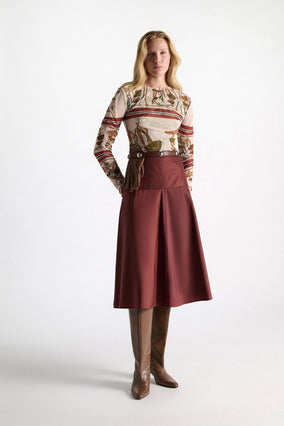 SPORTY ELEGANCE SKIRT- CINNAMON