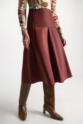 SPORTY ELEGANCE SKIRT- CINNAMON