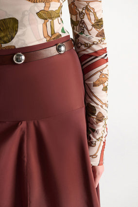 SPORTY ELEGANCE SKIRT- CINNAMON
