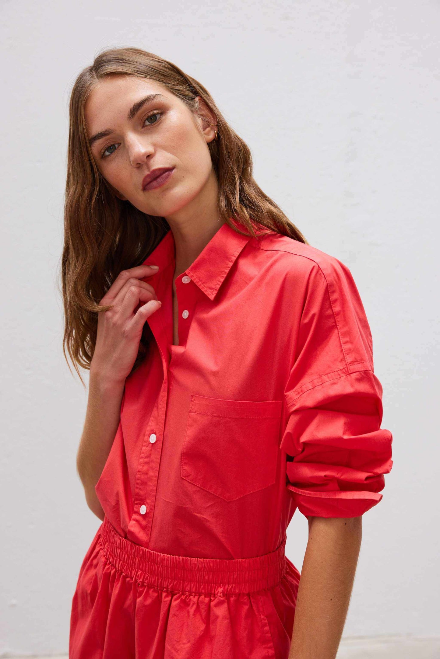 CHIARA LONG SLEEVE SHIRT- CLASSIC- WATERMELON