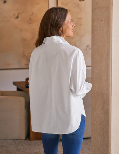 CONTINUOUS BUTTON UP SHIRT IN WHITE