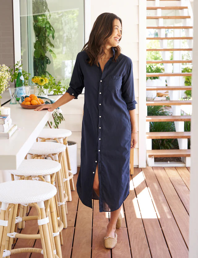 RORY MAXI SHIRTDRESS- NAVY