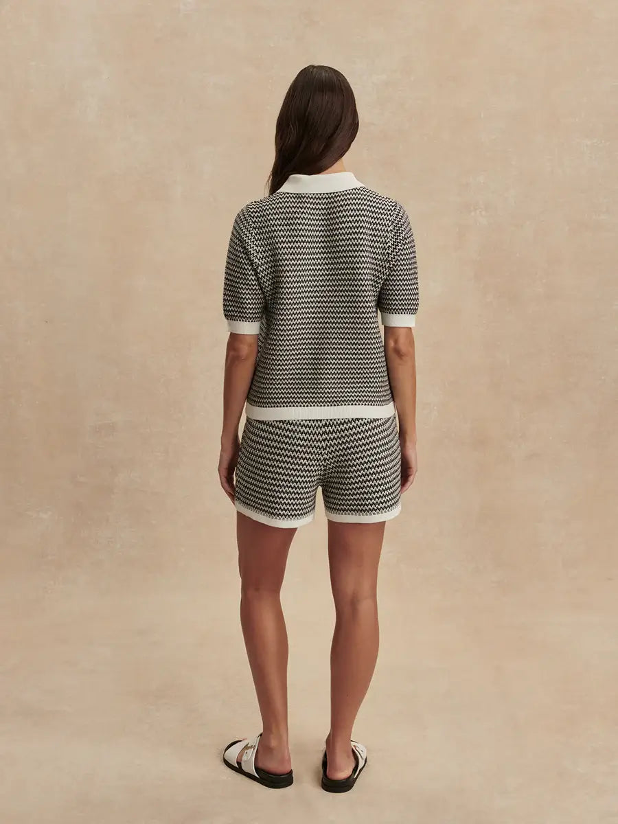 GAELLE POLO KNIT TOP
