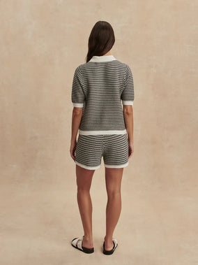GAELLE POLO KNIT TOP
